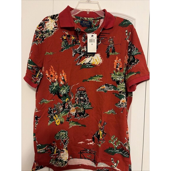 Polo Ralph Lauren VTG Western Polo Shirt Size M Rodeo Camping Outdoors Ranch NWT - Picture 2 of 6